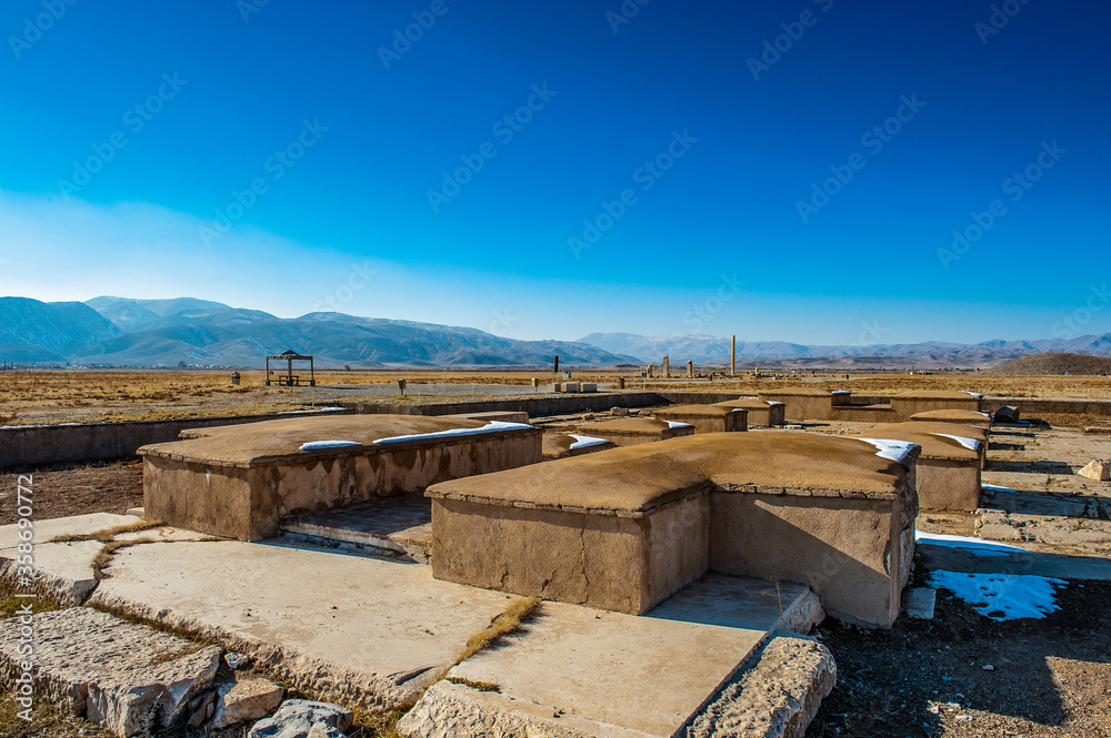 Wall mural It's Gate House of the Ancient Persian city of Pasargad, Iran. UNESCO World Heritage