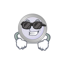 cartoon character of glitter eyeshadow wearing classy black glasses