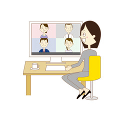 リモートワーク　イラスト