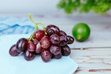 A freshly picked harvest of red grapes