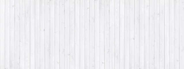 Foto op Aluminium Panorama witte houtstructuur details achtergrond. © ParinPIX