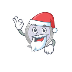 cartoon character of glitter eyeshadow Santa having cute ok finger