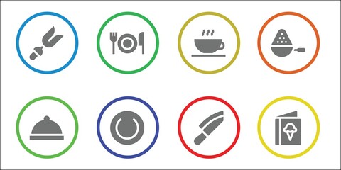 Modern Simple Set of dining Vector filled Icons