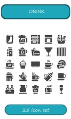 Modern Simple Set of drink Vector filled Icons