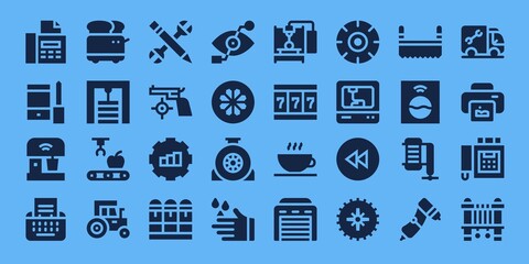 Modern Simple Set of machine Vector filled Icons