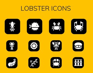 Modern Simple Set of lobster Vector filled Icons