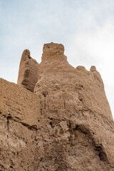 Fototapeta na wymiar It's Iranian typical clay fortress. Kashan, Iran