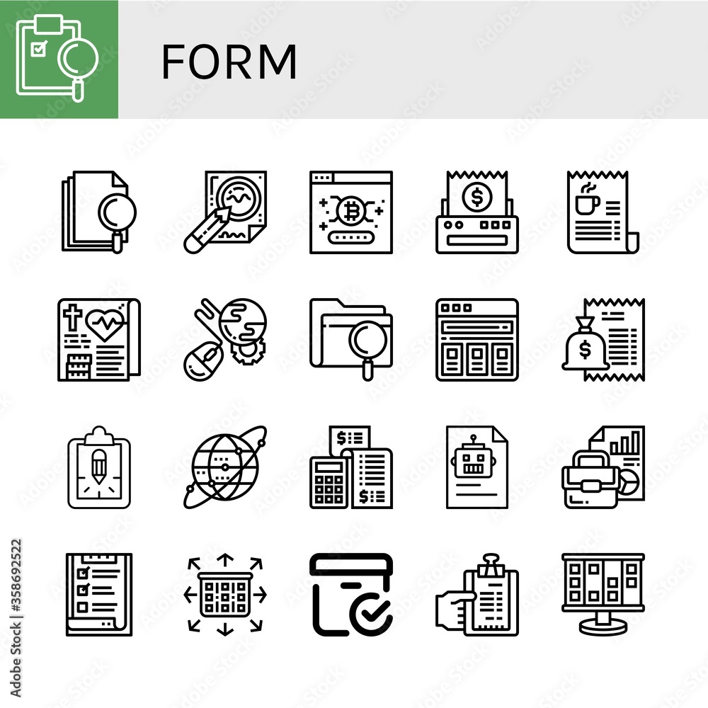 Poster set of form icons