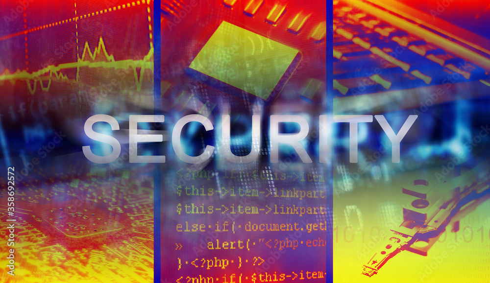 Poster code background with text security