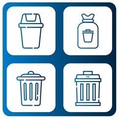 bin simple icons set