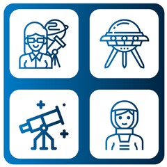 spaceship simple icons set