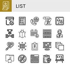 list simple icons set