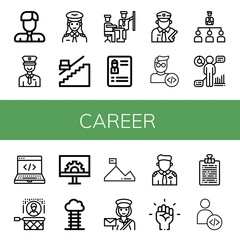 career icon set
