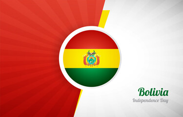 Happy independence day of Bolivia greeting background. Abstract Bolivia country flag illustration