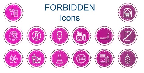 Editable 14 forbidden icons for web and mobile