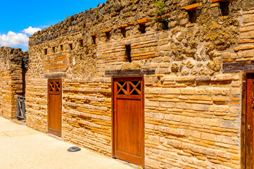 It's Pompeii, an ancient Roman town destroyed by the volcano Vesuvius. UNESCO World Heritage site