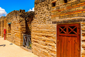 It's Pompeii, an ancient Roman town destroyed by the volcano Vesuvius. UNESCO World Heritage site