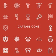 Editable 22 captain icons for web and mobile