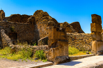 It's Pompeii, an ancient Roman town destroyed by the volcano Vesuvius. UNESCO World Heritage site