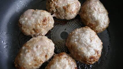 the pan fried chicken top view
