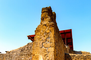 It's Pompeii, an ancient Roman town destroyed by the volcano Vesuvius. UNESCO World Heritage site
