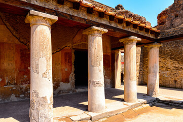 It's Pompeii, an ancient Roman town destroyed by the volcano Vesuvius. UNESCO World Heritage site