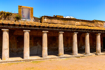 It's Pompeii, an ancient Roman town destroyed by the volcano Vesuvius. UNESCO World Heritage site