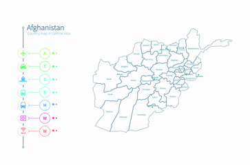 Fototapeta na wymiar afghanistan map. asia country map vector.