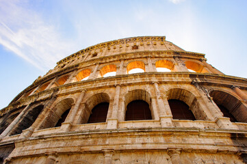 Fototapeta premium Colosseum or Coliseum, Rome, Italy. The Colosseum seated 50,000 spectators