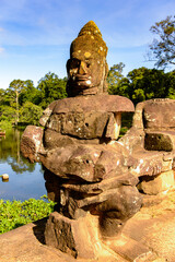 Fototapeta na wymiar It's Figure near the Angkor Thom, Cambodia. Khmer temples complex