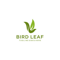  Creative modern leaf bird logo template. Vector illustration. 
