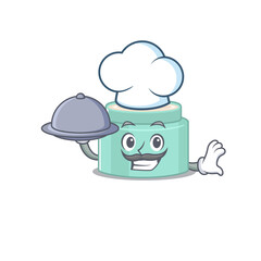 mascot design of lipbalm chef serving food on tray