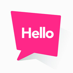 Hello Bubble, Red Speech Message. Hello Speech Message Text Hello in Flat Vector Bubl EPS 10 Illustration.