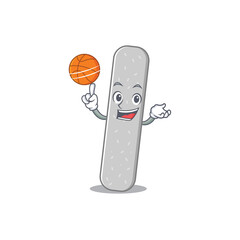An athletic emery boards cartoon mascot design with basketball