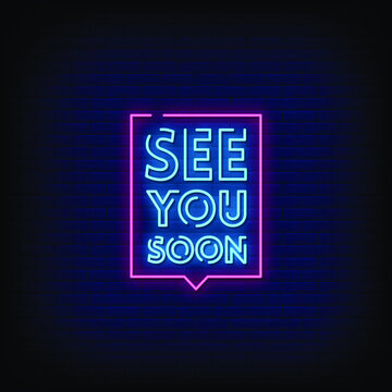 See You Soon  Neon Signs Style Text vector