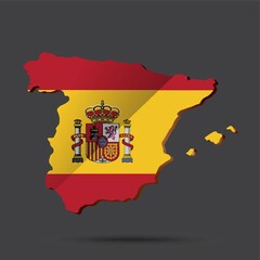Fototapeta premium spain map with flag