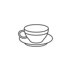 Cup and saucer icon. Vector Illustration