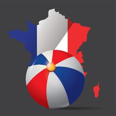 beach ball with france map