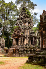 It's Thommanon temole, one of a pair of Hindu temples built during the reign of Suryavarman II at Angkor, Cambodia. UNESCO World Heritage