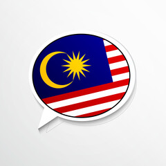 Classic Malaysia country flag on speech bubble. Abstract languages concept flat illustration