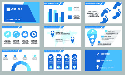 Blue elements for infographics on a white background. Presentation templates. Use in presentation, flyer, corporate report, marketing, advertising, annual report