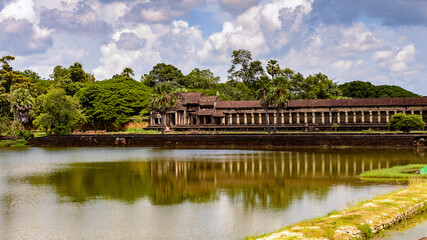 Fototapeta premium It's Angkor Wat, Cambodia, the largest religious monument in the world, UNESCO World Heritage