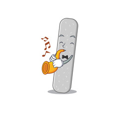 Emery boards musician of cartoon picture playing a trumpet on stage