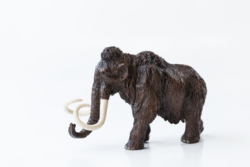 Mammoth elephant toy on the white background