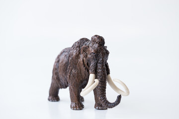 Mammoth elephant toy on the white background