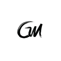 GM Initial handwriting logo vector