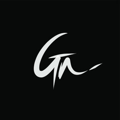 Gr Initial handwriting logo vector