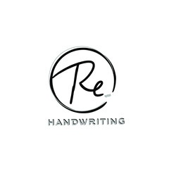 Re Initial handwriting logo vector