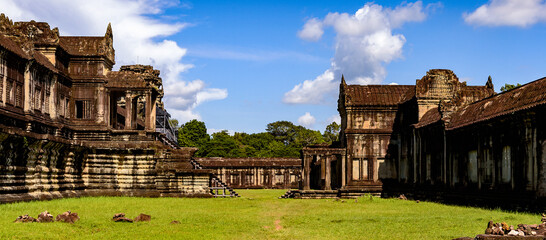 It's Angkor Wat, Cambodia, the largest religious monument in the world, UNESCO World Heritage