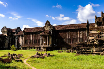 Fototapeta na wymiar It's Angkor Wat, Cambodia, the largest religious monument in the world, UNESCO World Heritage
